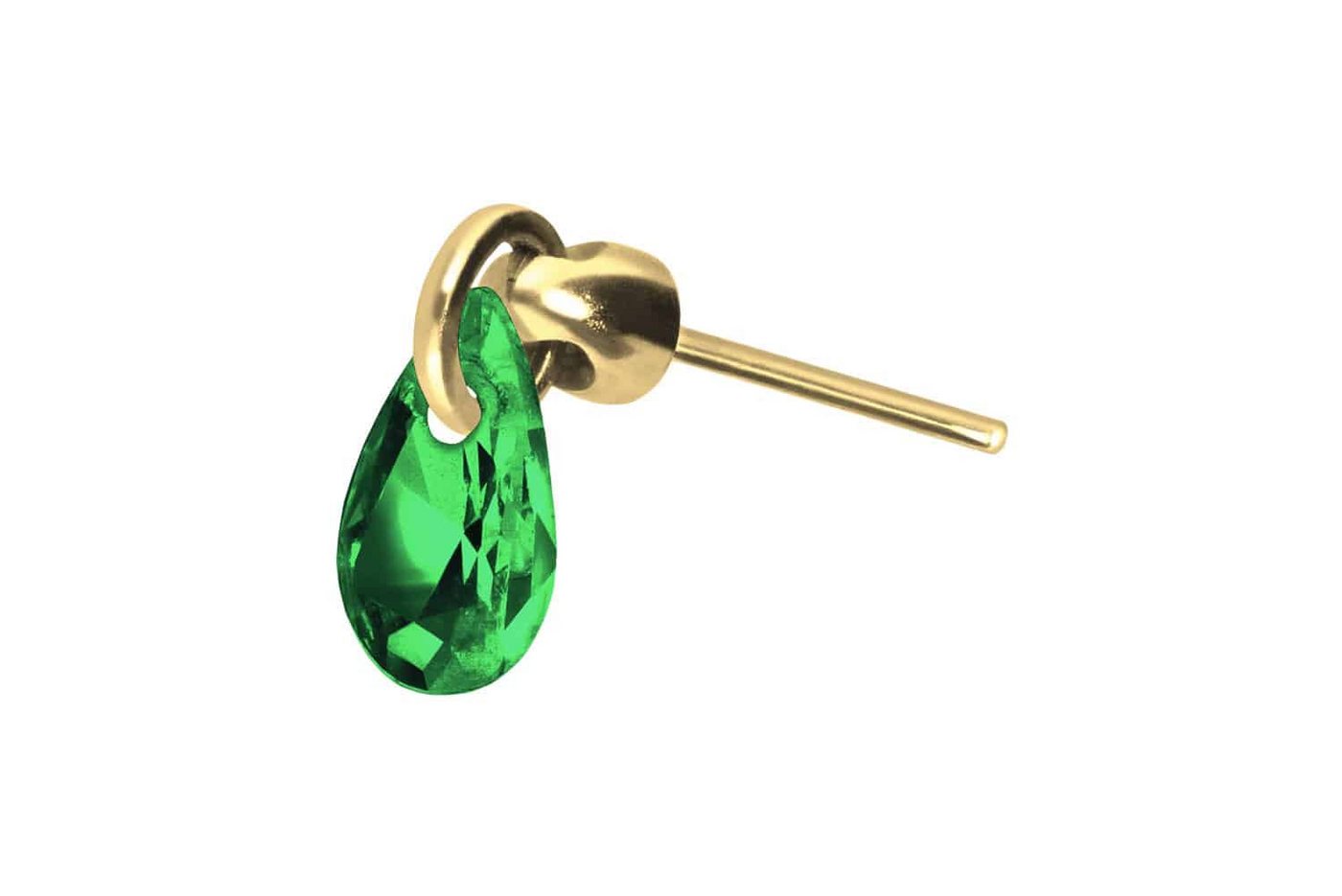 PIERCINGLINE Piercing-Set Titan Aufsatz mit Push Pin KRISTALLTROPFEN (Push Pins / 1 Stk) von PIERCINGLINE