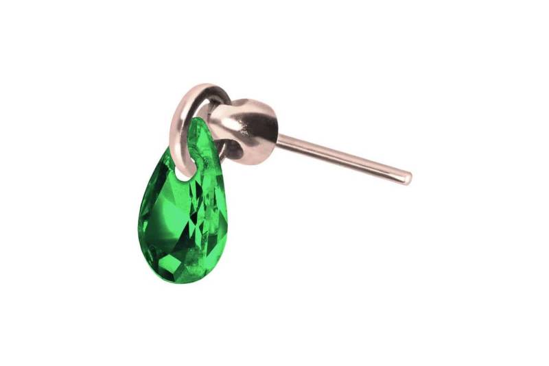PIERCINGLINE Piercing-Set Titan Aufsatz mit Push Pin KRISTALLTROPFEN (Push Pins / 1 Stk) von PIERCINGLINE