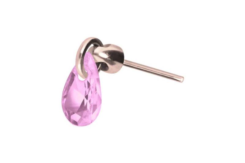 PIERCINGLINE Piercing-Set Titan Aufsatz mit Push Pin KRISTALLTROPFEN (Push Pins / 1 Stk) von PIERCINGLINE