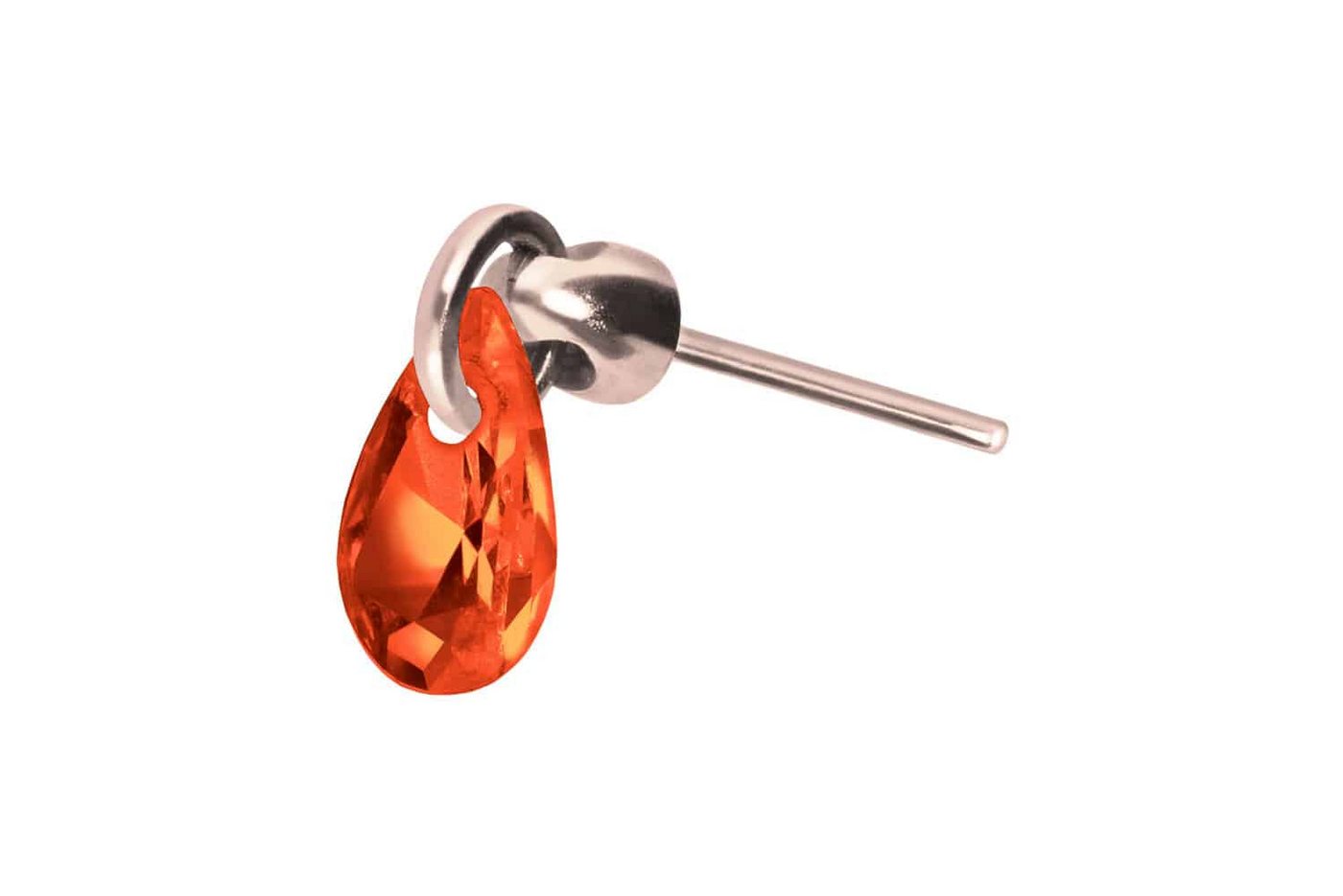 PIERCINGLINE Piercing-Set Titan Aufsatz mit Push Pin KRISTALLTROPFEN (Push Pins / 1 Stk) von PIERCINGLINE