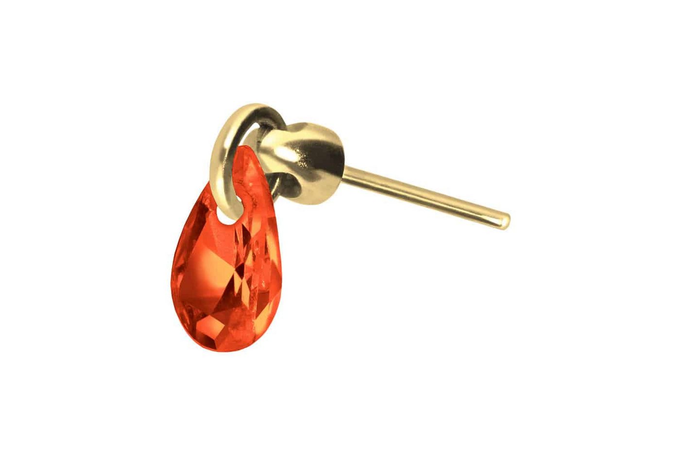 PIERCINGLINE Piercing-Set Titan Aufsatz mit Push Pin KRISTALLTROPFEN (Push Pins / 1 Stk) von PIERCINGLINE