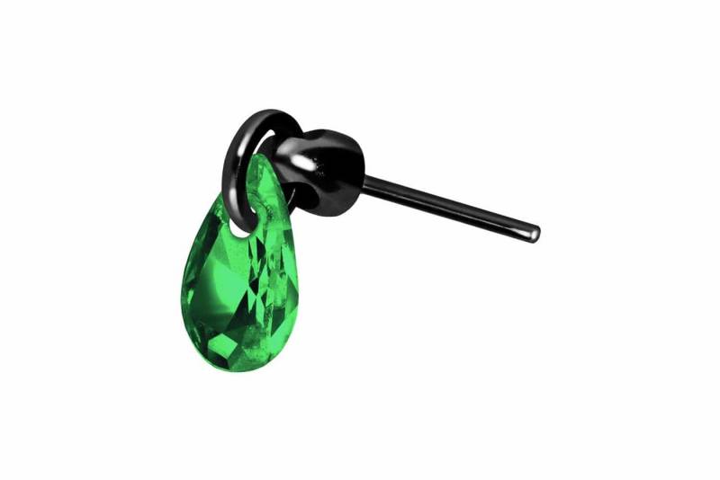 PIERCINGLINE Piercing-Set Titan Aufsatz mit Push Pin KRISTALLTROPFEN (Push Pins / 1 Stk) von PIERCINGLINE
