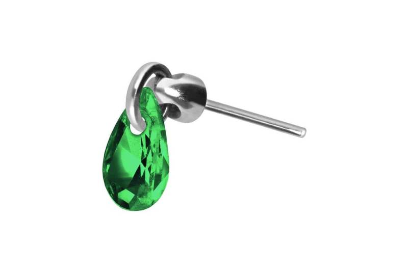 PIERCINGLINE Piercing-Set Titan Aufsatz mit Push Pin KRISTALLTROPFEN (Push Pins / 1 Stk) von PIERCINGLINE