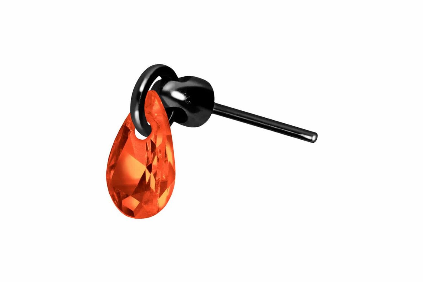 PIERCINGLINE Piercing-Set Titan Aufsatz mit Push Pin KRISTALLTROPFEN (Push Pins / 1 Stk) von PIERCINGLINE