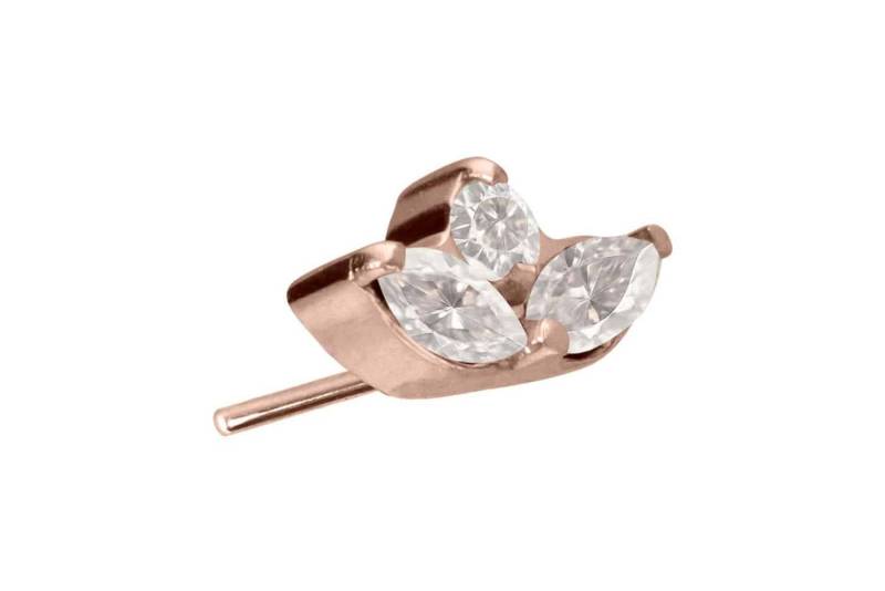 PIERCINGLINE Piercing-Set Titan Aufsatz mit Push Pin LOTUSBLÜTE (Push Pins / 1 Stk) von PIERCINGLINE