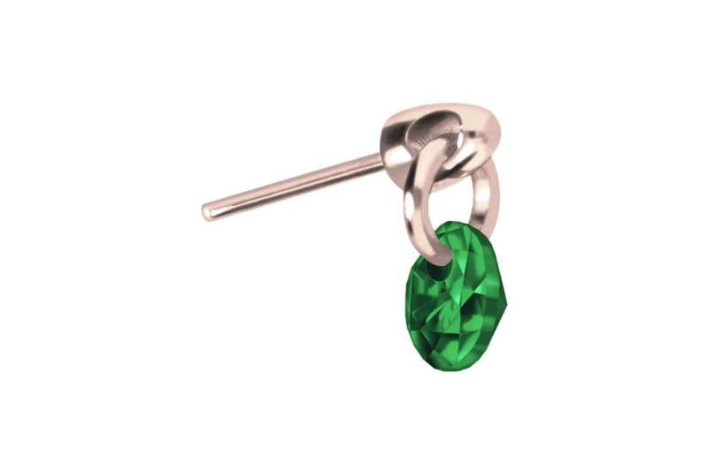 PIERCINGLINE Piercing-Set Titan Aufsatz mit Push Pin RUNDER KRISTALL (Push Pins / 1 Stk) von PIERCINGLINE