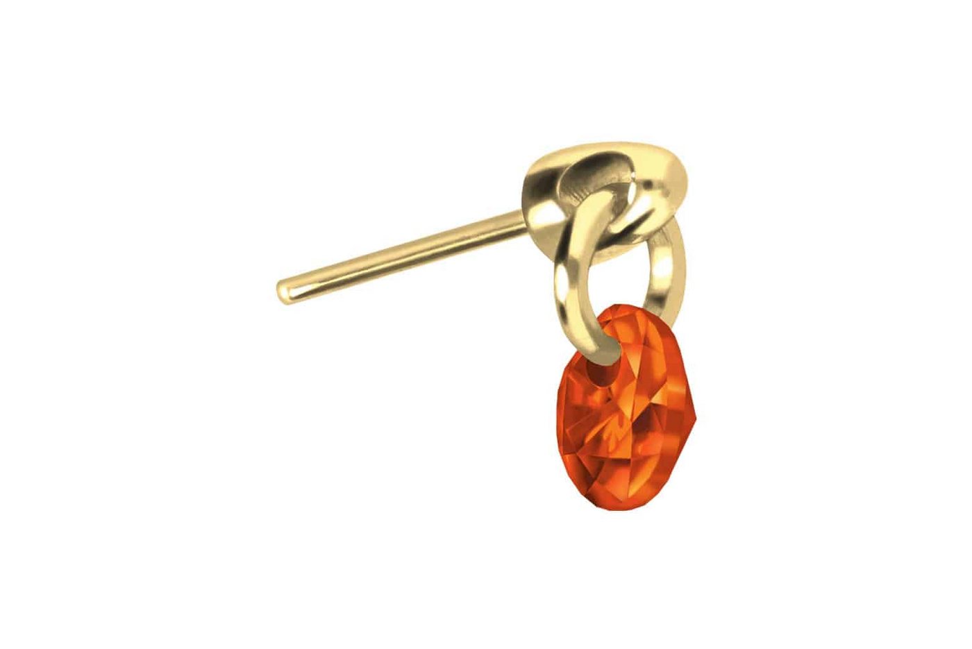 PIERCINGLINE Piercing-Set Titan Aufsatz mit Push Pin RUNDER KRISTALL (Push Pins / 1 Stk) von PIERCINGLINE