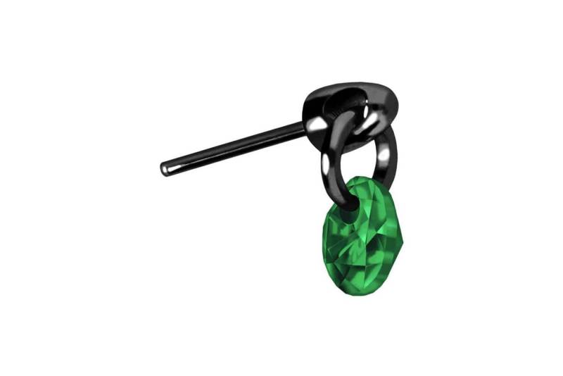 PIERCINGLINE Piercing-Set Titan Aufsatz mit Push Pin RUNDER KRISTALL (Push Pins / 1 Stk) von PIERCINGLINE
