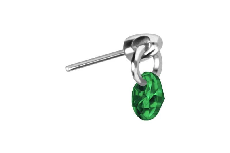 PIERCINGLINE Piercing-Set Titan Aufsatz mit Push Pin RUNDER KRISTALL (Push Pins / 1 Stk) von PIERCINGLINE