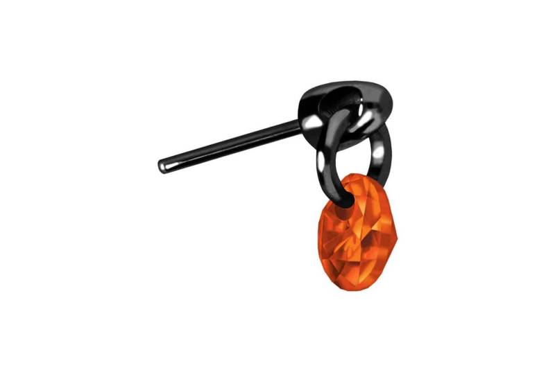 PIERCINGLINE Piercing-Set Titan Aufsatz mit Push Pin RUNDER KRISTALL (Push Pins / 1 Stk) von PIERCINGLINE