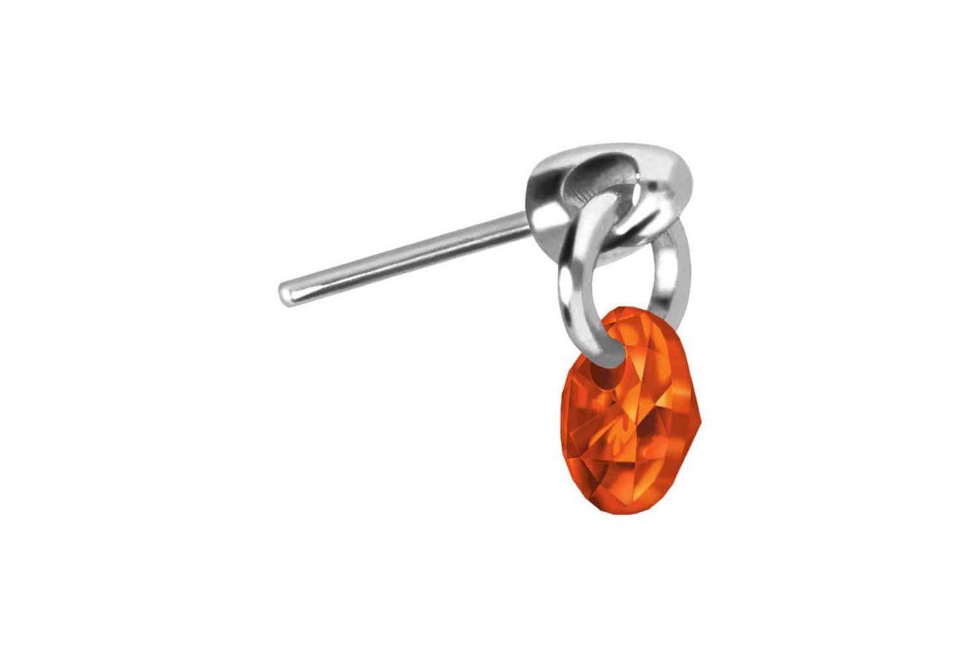 PIERCINGLINE Piercing-Set Titan Aufsatz mit Push Pin RUNDER KRISTALL (Push Pins / 1 Stk) von PIERCINGLINE