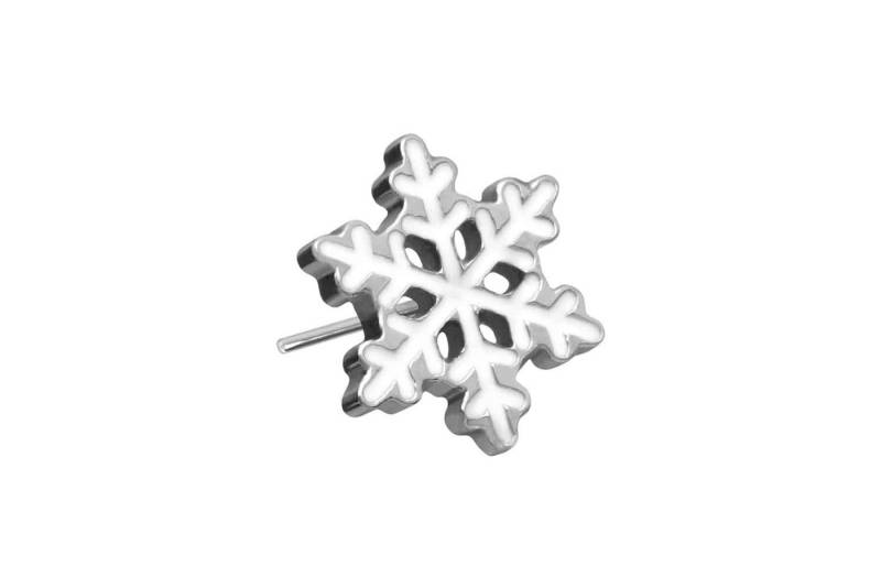 PIERCINGLINE Piercing-Set Titan Aufsatz mit Push Pin SCHNEEFLOCKE (Push Pins / 1 Stk) von PIERCINGLINE