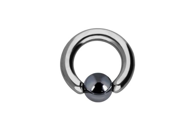 PIERCINGLINE Piercing-Set Titan Klemmkugelring HÄMATITKUGEL (Klemm-Ringe / 1 Stk) von PIERCINGLINE