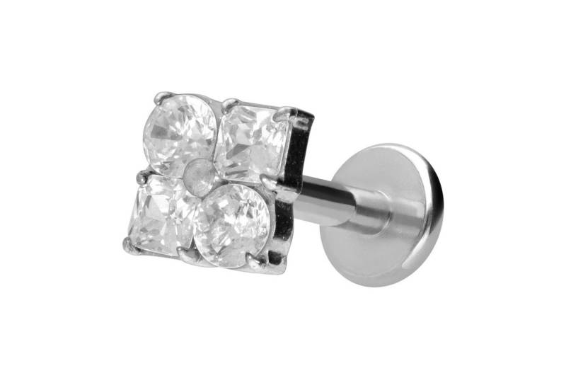 PIERCINGLINE Piercing-Set Titan Labret mit Innengewinde KRISTALLBLUME (Labrets, 1-tlg) von PIERCINGLINE