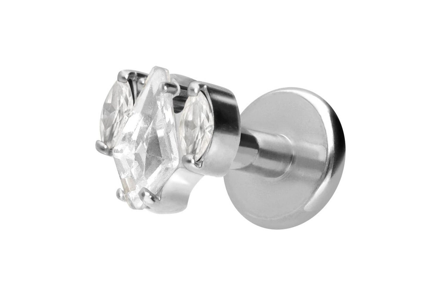 PIERCINGLINE Piercing-Set Titan Labret mit Innengewinde KRISTALLSCHILD + KRISTALLOVALE (Labrets, 1-tlg) von PIERCINGLINE