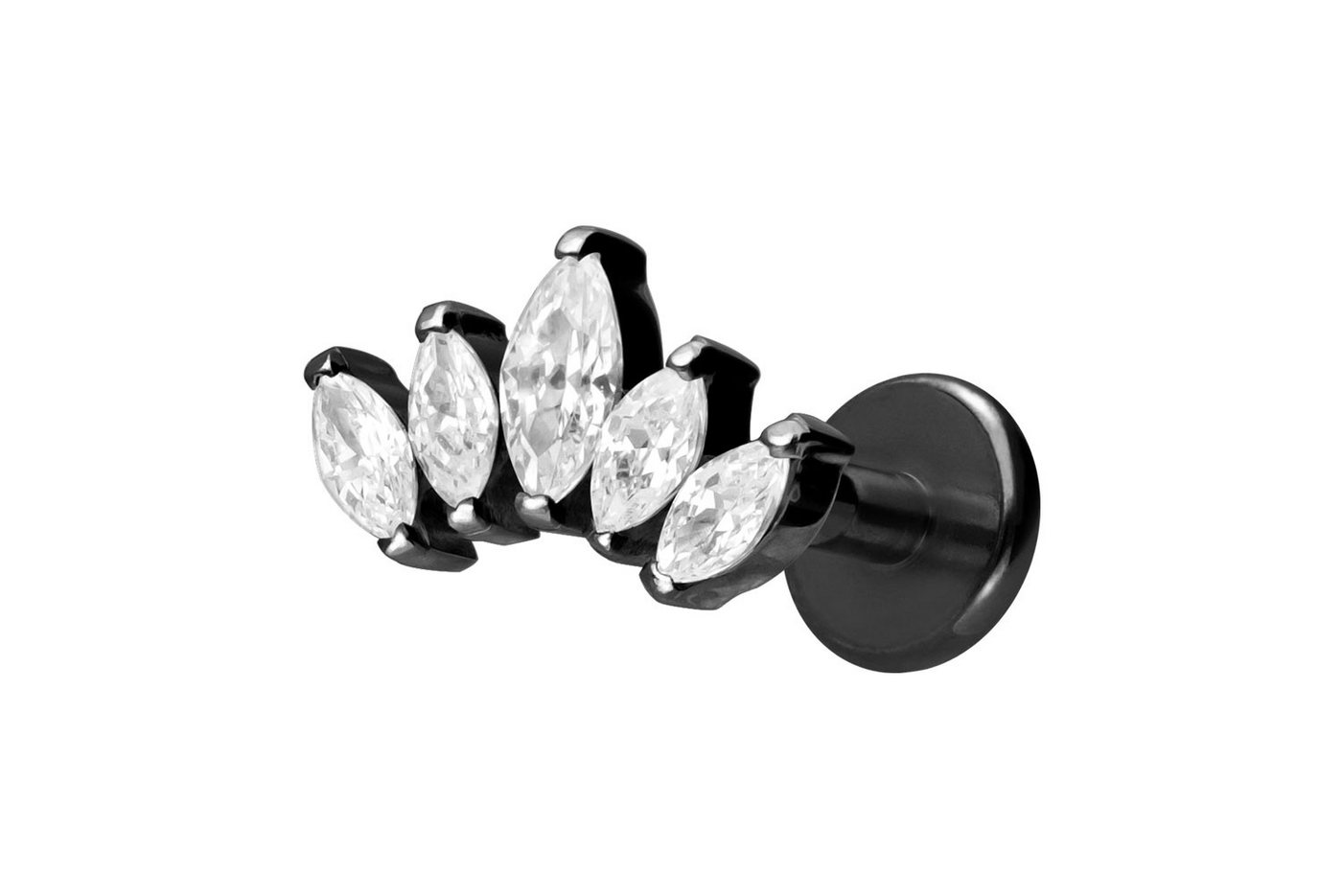 PIERCINGLINE Piercing-Set Titan Labret mit Innengewinde LOTUSBLÜTE (Labrets / 1 Stk) von PIERCINGLINE