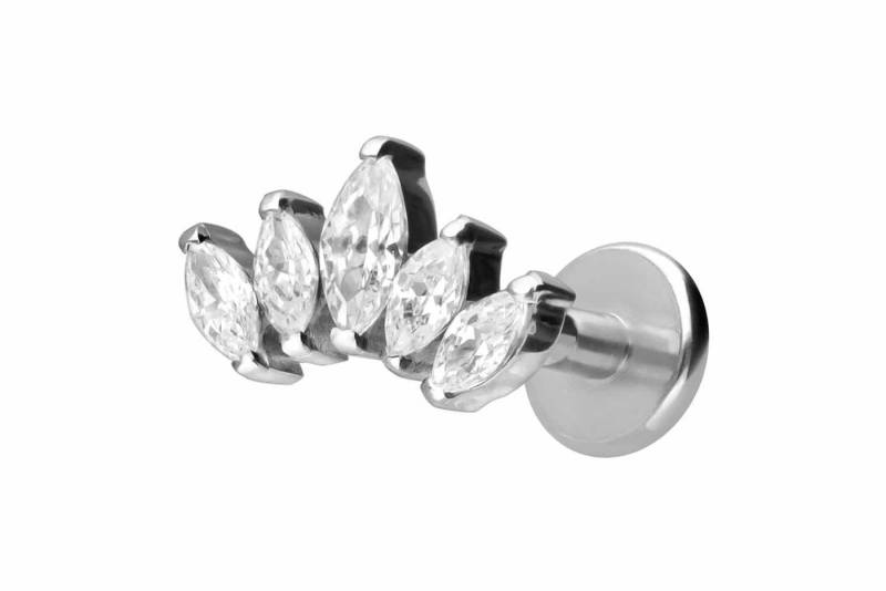PIERCINGLINE Piercing-Set Titan Labret mit Innengewinde LOTUSBLÜTE (Labrets / 1 Stk) von PIERCINGLINE