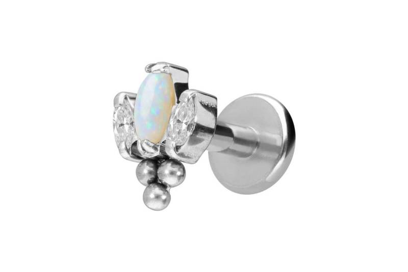 PIERCINGLINE Piercing-Set Titan Labret mit Innengewinde LOTUSBLÜTE + 3 KUGELN (Labrets / 1 Stk) von PIERCINGLINE