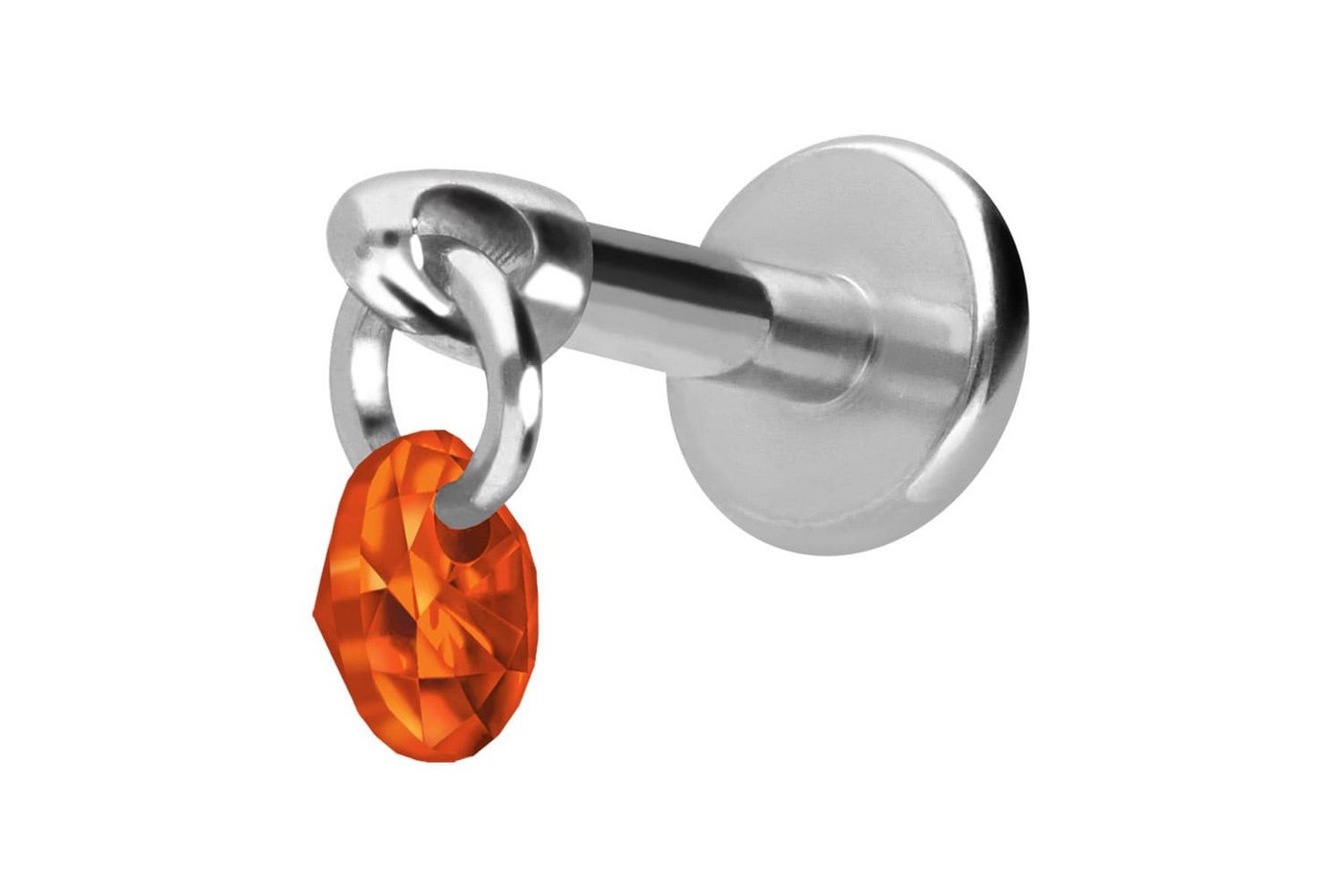 PIERCINGLINE Piercing-Set Titan Labret mit Innengewinde RUNDER KRISTALL (Labrets, 1-tlg) von PIERCINGLINE