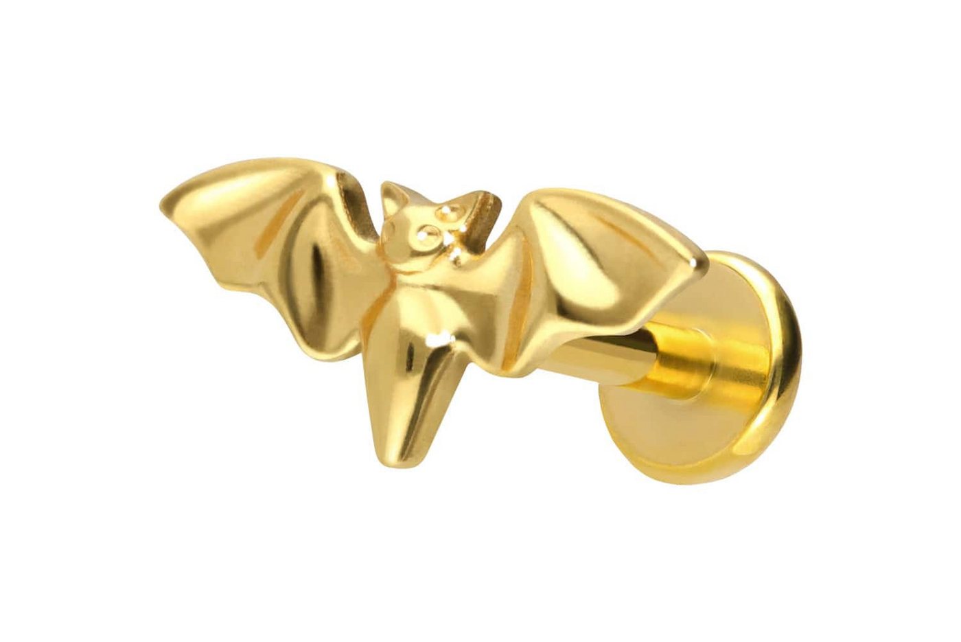 PIERCINGLINE Piercing-Set Titan Labret mit Push Fit FLEDERMAUS (Labrets, 1-tlg) von PIERCINGLINE