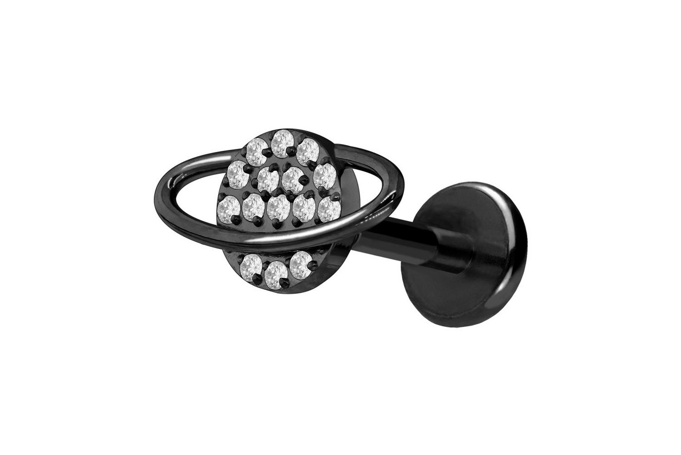 PIERCINGLINE Piercing-Set Titan Labret mit Push Fit KRISTALLPLANET (Labrets, 1-tlg) von PIERCINGLINE