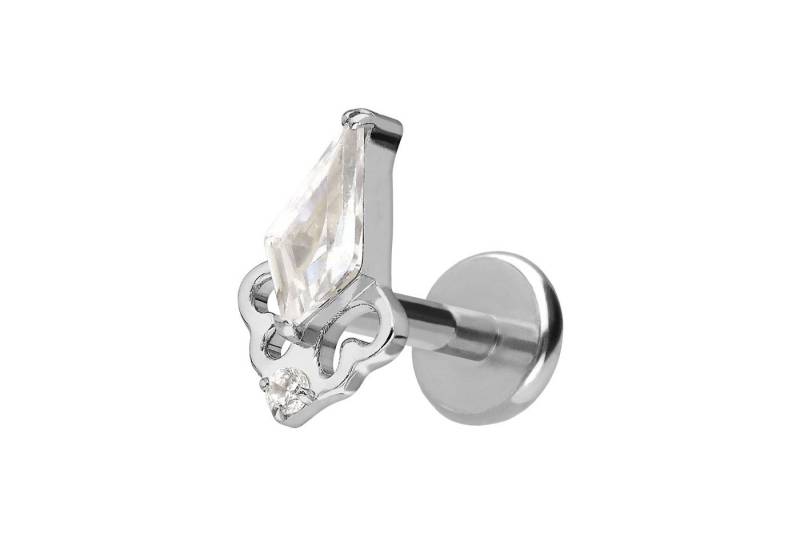 PIERCINGLINE Piercing-Set Titan Labret mit Push Fit KRISTALLSCHILD (Labrets, 1-tlg) von PIERCINGLINE
