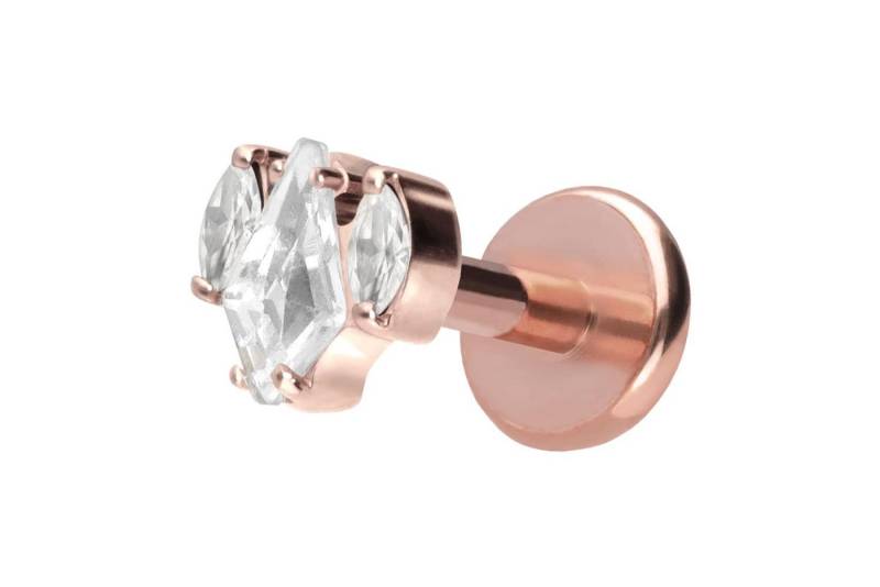 PIERCINGLINE Piercing-Set Titan Labret mit Push Fit KRISTALLSCHILD + KRISTALLOVALE (Labrets, 1-tlg) von PIERCINGLINE