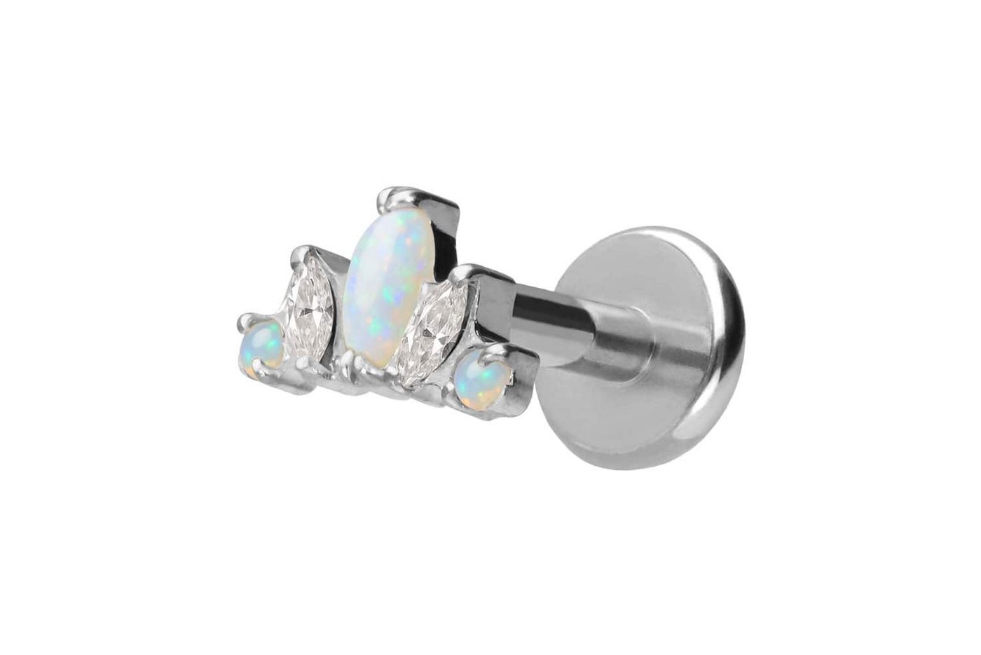 PIERCINGLINE Piercing-Set Titan Labret mit Push Fit LOTUSBLÜTE (Labrets, 1-tlg) von PIERCINGLINE