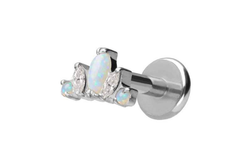 PIERCINGLINE Piercing-Set Titan Labret mit Push Fit LOTUSBLÜTE (Labrets, 1-tlg) von PIERCINGLINE