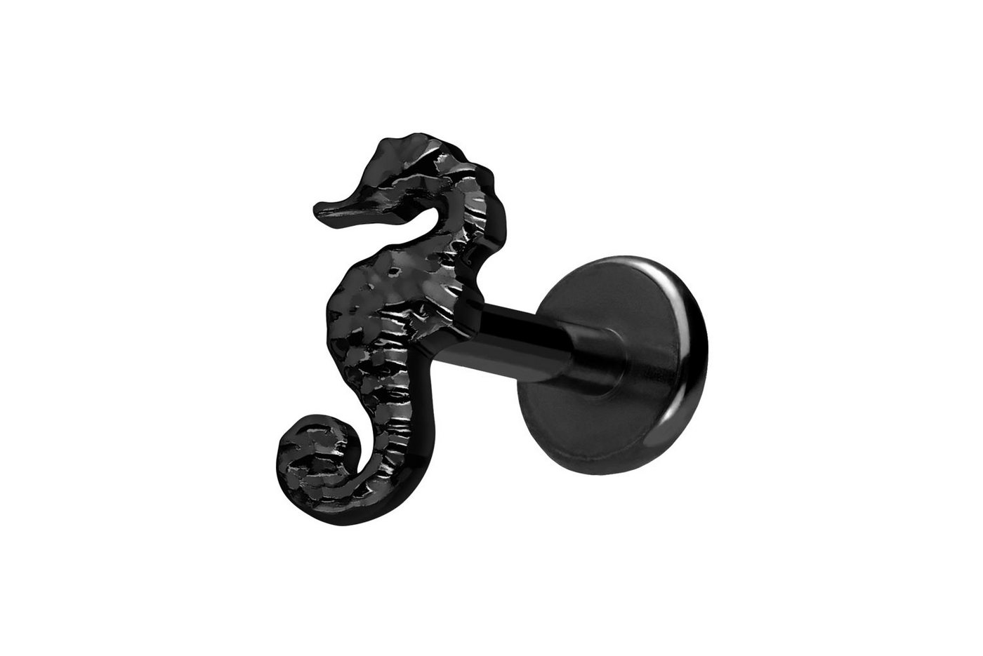 PIERCINGLINE Piercing-Set Titan Labret mit Push Fit SEEPFERDCHEN (Labrets, 1-tlg) von PIERCINGLINE