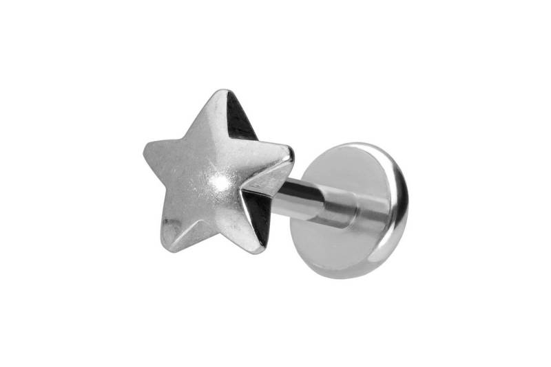 PIERCINGLINE Piercing-Set Titan Labret mit Push Fit STERN (Labrets / 1 Stk) von PIERCINGLINE