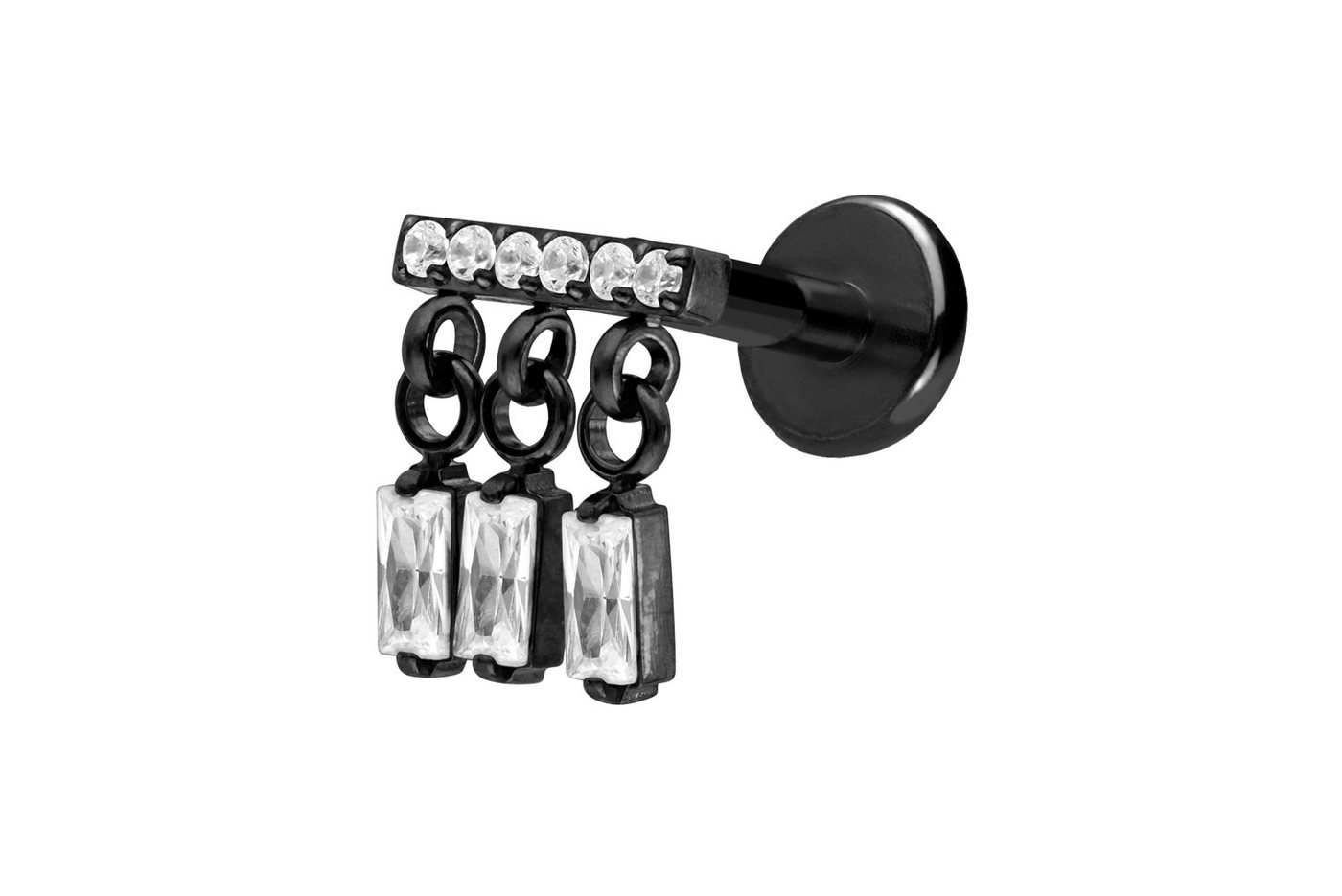 PIERCINGLINE Piercing-Set Titan Labret mit Push Fit WINDSPIEL (Labrets / 1 Stk) von PIERCINGLINE