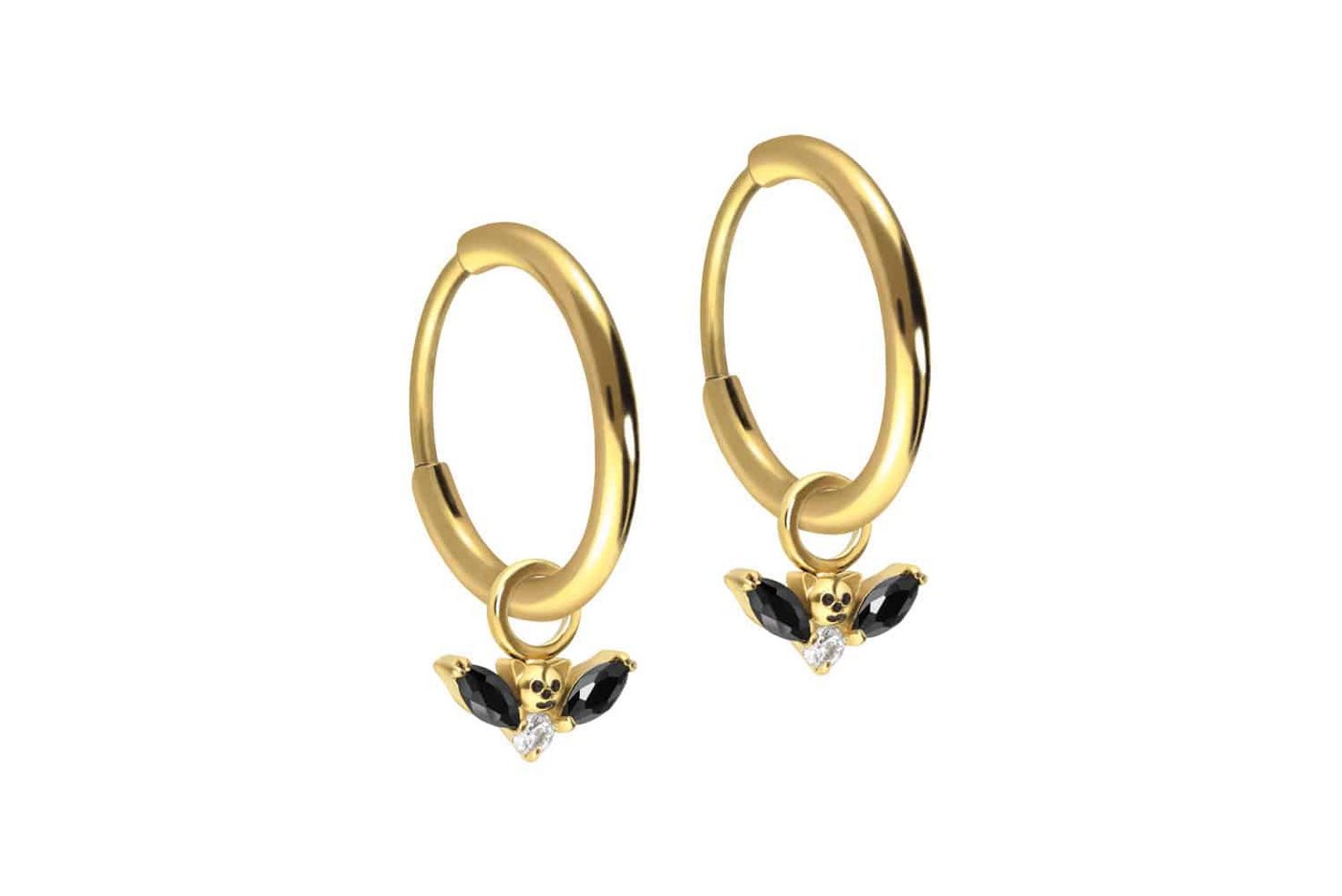 PIERCINGLINE Creolen-Set Titan Ohrclicker Creolen FLEDERMAUS (Creolen, 1-tlg) von PIERCINGLINE