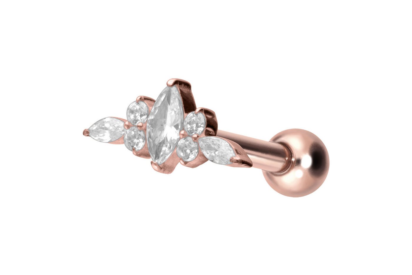 PIERCINGLINE Piercing-Set Titan Ohrpiercing mit Innengewinde DESIGN (Mini-Barbells, 1-tlg) von PIERCINGLINE