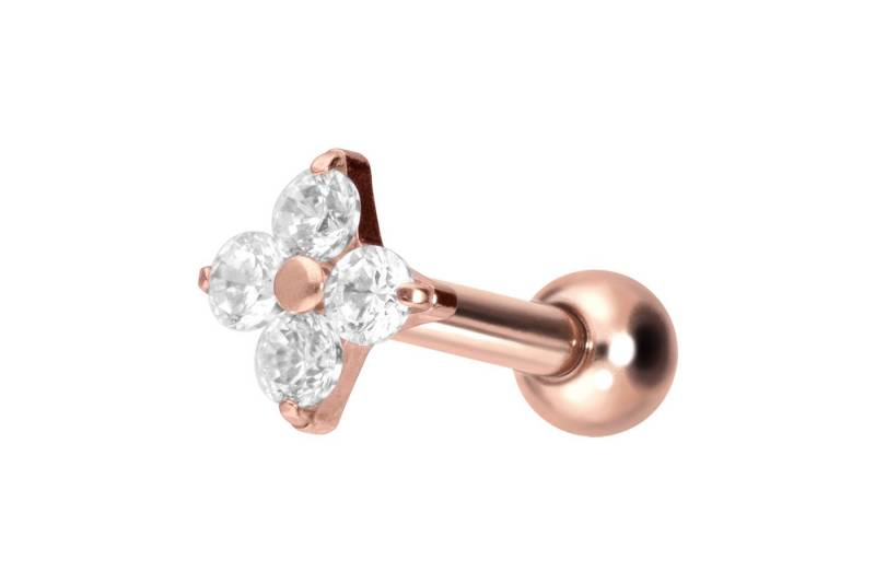 PIERCINGLINE Piercing-Set Titan Ohrpiercing mit Innengewinde KRISTALLBLUME (Mini-Barbells, 1-tlg) von PIERCINGLINE