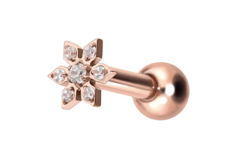 PIERCINGLINE Piercing-Set Titan Ohrpiercing mit Innengewinde KRISTALLBLUME (Mini-Barbells, 1-tlg) von PIERCINGLINE