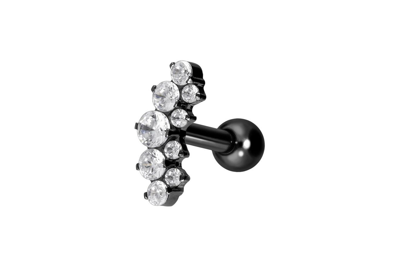 PIERCINGLINE Piercing-Set Titan Ohrpiercing mit Innengewinde KRISTALLBOGEN (Mini-Barbells, 1-tlg) von PIERCINGLINE