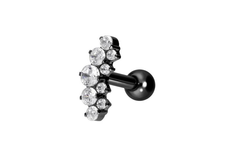 PIERCINGLINE Piercing-Set Titan Ohrpiercing mit Innengewinde KRISTALLBOGEN (Mini-Barbells, 1-tlg) von PIERCINGLINE