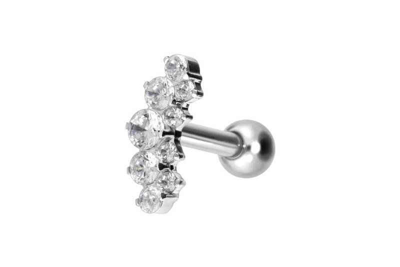 PIERCINGLINE Piercing-Set Titan Ohrpiercing mit Innengewinde KRISTALLBOGEN (Mini-Barbells, 1-tlg) von PIERCINGLINE