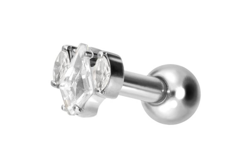 PIERCINGLINE Piercing-Set Titan Ohrpiercing mit Innengewinde KRISTALLSCHILD + KRISTALLOVALE (Mini-Barbells, 1-tlg) von PIERCINGLINE