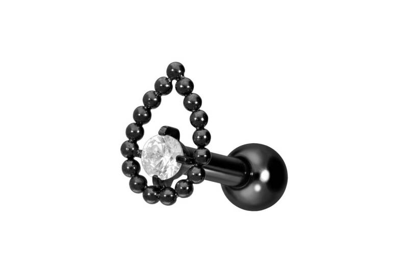 PIERCINGLINE Piercing-Set Titan Ohrpiercing mit Innengewinde TROPFEN + KRISTALL (Mini-Barbells, 1-tlg) von PIERCINGLINE