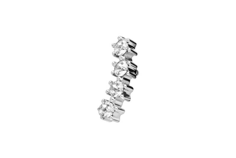 PIERCINGLINE Piercing-Set Titan Schraubaufsatz mit Außengewinde 4 EINGEFASSTE KRISTALLE (Schraub-Aufsätze / 1 Stk) von PIERCINGLINE