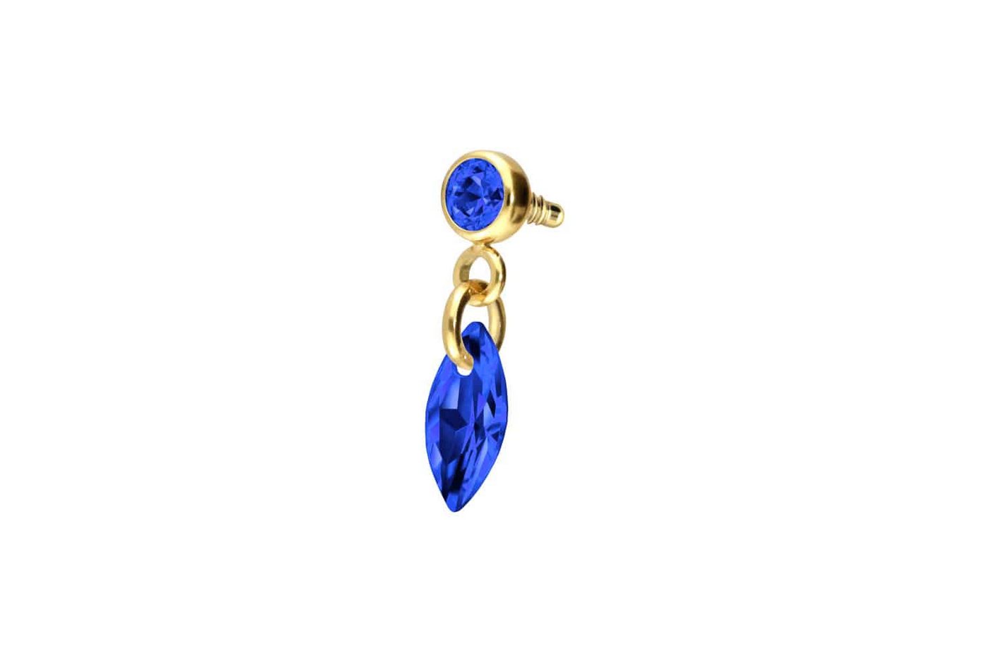 PIERCINGLINE Piercing-Set Titan Schraubaufsatz mit Außengewinde KRISTALLOVAL (Schraub-Aufsätze / 1 Stk) von PIERCINGLINE