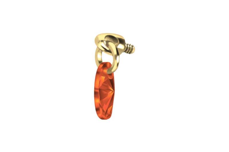 PIERCINGLINE Piercing-Set Titan Schraubaufsatz mit Außengewinde KRISTALLOVAL (Schraub-Aufsätze / 1 Stk) von PIERCINGLINE