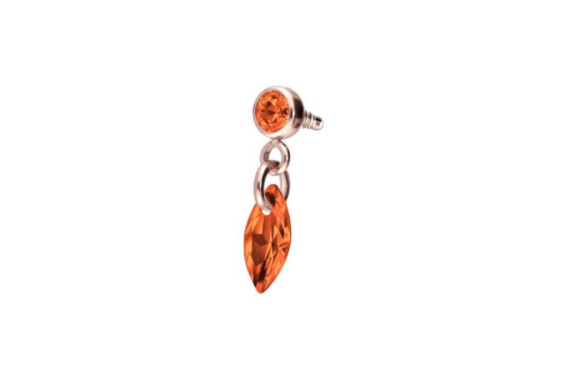 PIERCINGLINE Piercing-Set Titan Schraubaufsatz mit Außengewinde KRISTALLOVAL (Schraub-Aufsätze / 1 Stk) von PIERCINGLINE