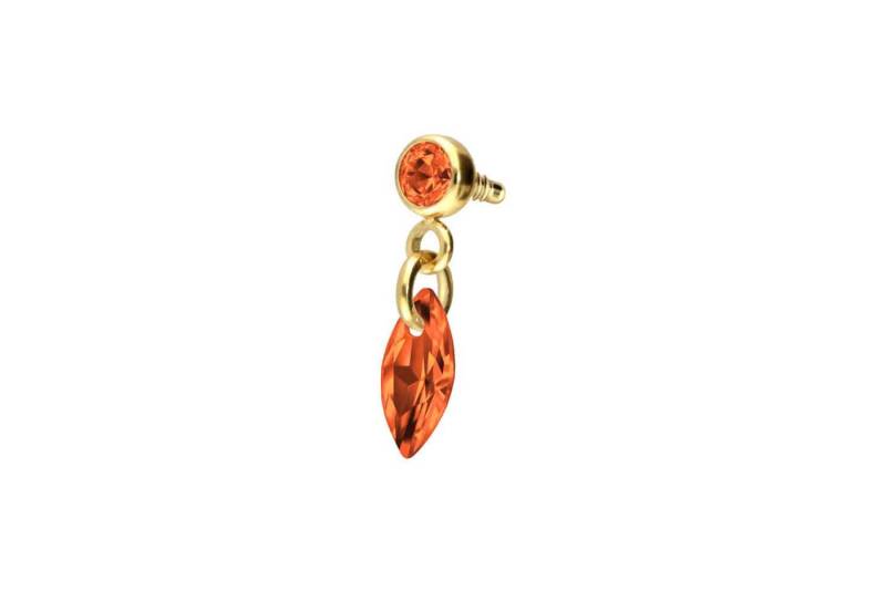 PIERCINGLINE Piercing-Set Titan Schraubaufsatz mit Außengewinde KRISTALLOVAL (Schraub-Aufsätze / 1 Stk) von PIERCINGLINE