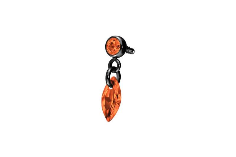 PIERCINGLINE Piercing-Set Titan Schraubaufsatz mit Außengewinde KRISTALLOVAL (Schraub-Aufsätze / 1 Stk) von PIERCINGLINE