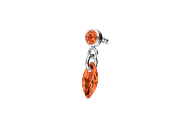PIERCINGLINE Piercing-Set Titan Schraubaufsatz mit Außengewinde KRISTALLOVAL (Schraub-Aufsätze / 1 Stk) von PIERCINGLINE