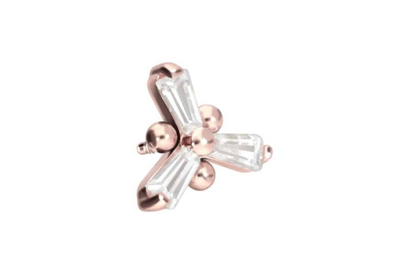PIERCINGLINE Piercing-Set Titan Schraubaufsatz mit Außengewinde KRISTALLBLUME (Schraub-Aufsätze, 1-tlg) von PIERCINGLINE