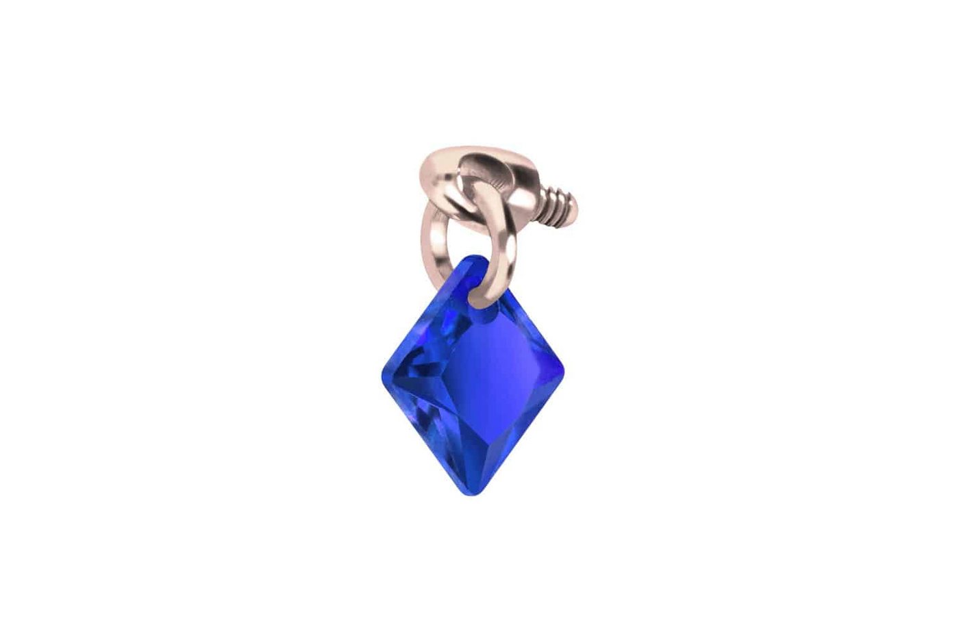 PIERCINGLINE Piercing-Set Titan Schraubaufsatz mit Außengewinde KRISTALLQUADRAT (Schraub-Aufsätze / 1 Stk) von PIERCINGLINE